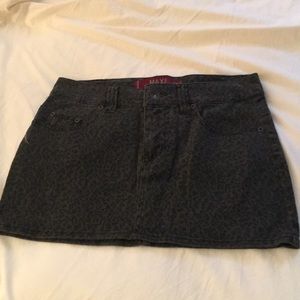 NWT Max Rave Grey leopard denim mini skirt